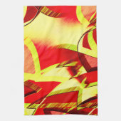 Gelbe Streifen auf rotem, tropftem Bild Geschirrtuch (Vertikal)