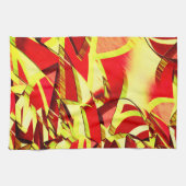 Gelbe Streifen auf rotem, tropftem Bild Geschirrtuch (Horizontal)