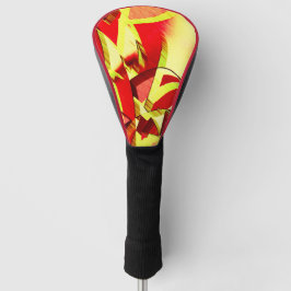 Gelbe Streifen auf rotem, tropftem Bild Golf Headcover