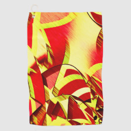 Gelbe Streifen auf rotem, tropftem Bild Golfhandtuch