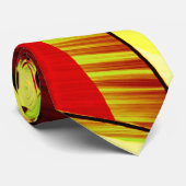 Gelbe Streifen auf rotem, tropftem Bild Krawatte (Gerollt)