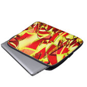 Gelbe Streifen auf rotem, tropftem Bild Laptopschutzhülle (Vorne Knopf)