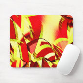 Gelbe Streifen auf rotem, tropftem Bild Mousepad (Mit Mouse)
