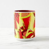 Gelbe Streifen auf rotem, tropftem Bild Tasse (Zentrum)
