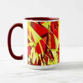 Gelbe Streifen auf rotem, tropftem Bild Tasse (Links)