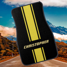 Gelbe Streifen aus schwarzem Streifen Gold Monogra