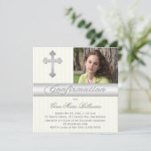 Gelbe Streifen Bestätigung Foto Einladung (Stehend Vorderseite)