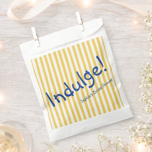 Gelbe Streifen Fette Blaue Indulge Geschenktütchen (Ausgeschnitten)