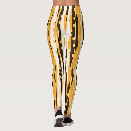 Gelbe Streifen Frauen Leggings (Rückseite)