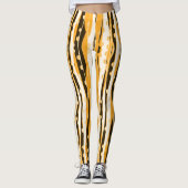 Gelbe Streifen Frauen Leggings (Vorderseite)