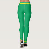 Gelbe Streifen grüne Leggings mit benutzerdefinier (Rückseite)