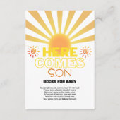 Gelbe Streifen hier kommt die Sonnendusche Begleitkarte (Vorderseite)