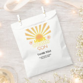 Gelbe Streifen hier kommt die Sonnendusche Geschenktütchen (Ausgeschnitten)