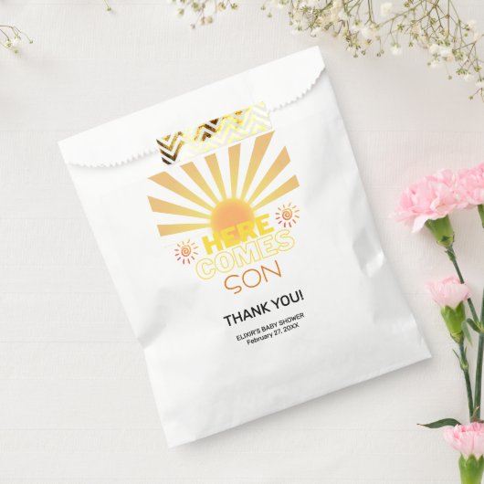 Gelbe Streifen hier kommt die Sonnendusche Geschenktütchen (Versiegelt)