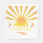 Gelbe Streifen hier kommt die Sonnendusche Serviette (Vorderseite)