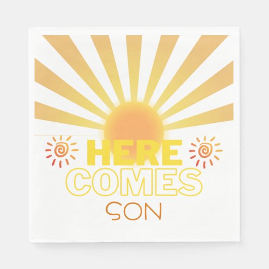 Gelbe Streifen hier kommt die Sonnendusche Serviette (Vorderseite)