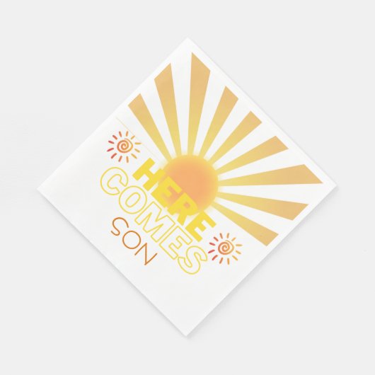 Gelbe Streifen hier kommt die Sonnendusche Serviette (Ecke)