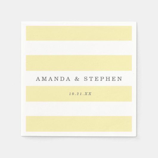 Gelbe Streifen Hochzeit Serviette (Vorderseite)