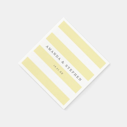 Gelbe Streifen Hochzeit Serviette (Ecke)