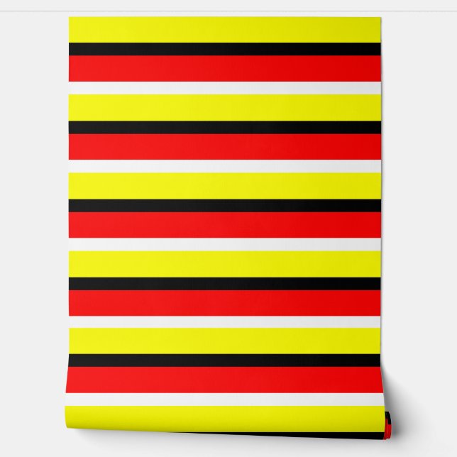 Gelbe Streifen Horizontale Linien Tapete (Abrollen)