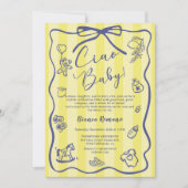 Gelbe Streifen Italienisches Themed Ciao Baby Foto Einladung (Vorderseite)