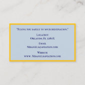 Gelbe Streifen Kommerzieller Flugzeugkapitän Pilot Visitenkarte (Rückseite)