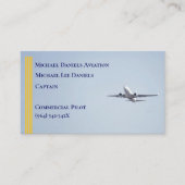 Gelbe Streifen Kommerzieller Flugzeugkapitän Pilot Visitenkarte (Vorderseite)