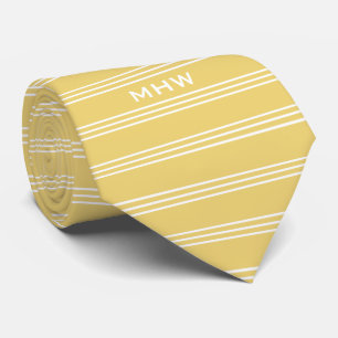 Gelbe Streifen, kundenspezifische Monogramm-Krawat Krawatte