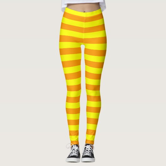Gelbe Streifen Leggings (Vorderseite)