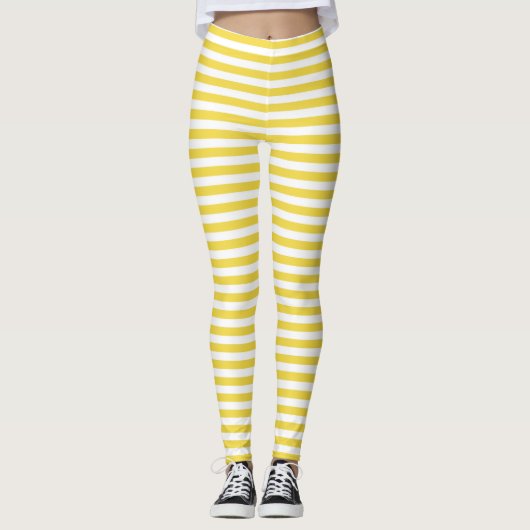 Gelbe Streifen Leggings (Vorderseite)