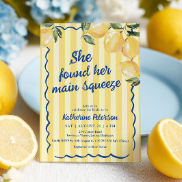 Gelbe Streifen Lemon Hochzeitsdusche-Einladung Einladung