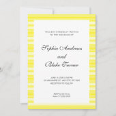 Gelbe Streifen Moderne Hochzeit Einladung (Vorderseite)