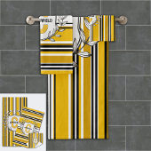 Gelbe Streifen Monogramm Badhandtuch Set