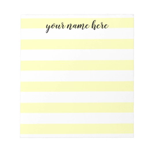 Gelbe Streifen Personalisiert Notepad Notizblock (Vorderseite)