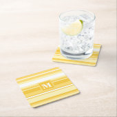 Gelbe Streifen Rechteckiger Pappuntersetzer (Vor Ort)