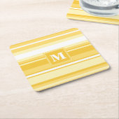 Gelbe Streifen Rechteckiger Pappuntersetzer (angewinkelt)