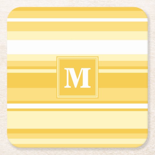 Gelbe Streifen Rechteckiger Pappuntersetzer (Vorderseite)