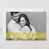 Gelbe Streifen Save the Date Ankündigung des Fotos (Vorderseite)