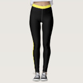 Gelbe Streifen schwarze Leggings oder Farbauswahl (Vorderseite)