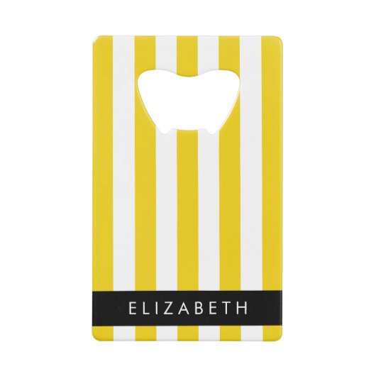 Gelbe Streifen, Streifen, Linien, Ihr Name Geldbeutel Flaschenöffner (Vorderseite)