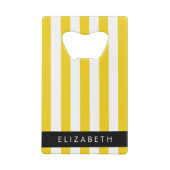 Gelbe Streifen, Streifen, Linien, Ihr Name Geldbeutel Flaschenöffner (Rückseite)