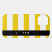 Gelbe Streifen, Streifen, Linien, Ihr Name iPhone Hülle (Rückseite (Horizontal))