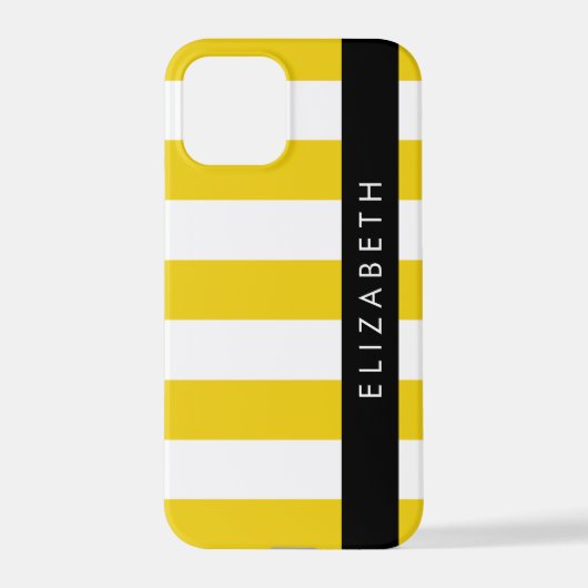 Gelbe Streifen, Streifen, Linien, Ihr Name iPhone Hülle (Rückseite)