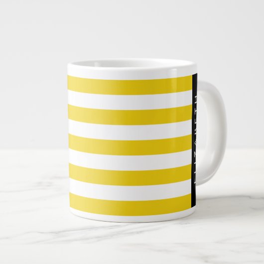 Gelbe Streifen, Streifen, Linien, Ihr Name Jumbo-Tasse (Vorderseite Rechts)