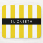 Gelbe Streifen, Streifen, Linien, Ihr Name Mousepad (Vorne)