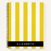 Gelbe Streifen, Streifen, Linien, Ihr Name Notizblock (Vorderseite)