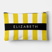 Gelbe Streifen, Streifen, Linien, Ihr Name Zubehörtasche (Rückseite)