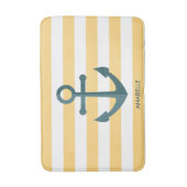 Gelbe Streifen und blauer Anker Badematte (Vorderseite Vertikal)