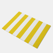 Gelbe Streifen, weiße Streifen, gestreiftes Muster Fußmatte (Schrägansicht)