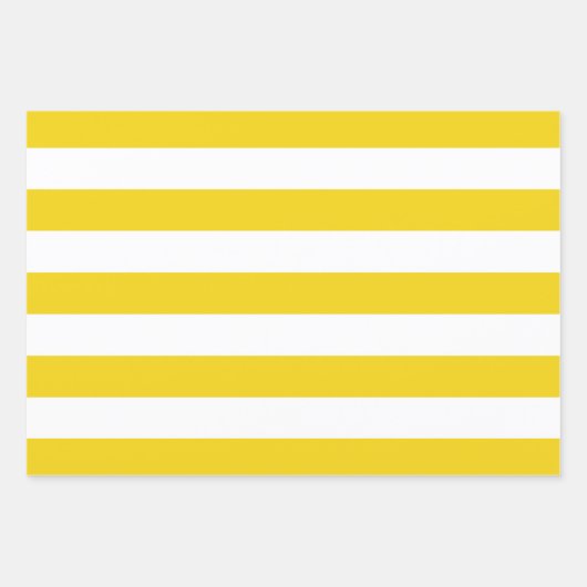 Gelbe Streifen, weiße Streifen, gestreiftes Muster Geschenkpapier Set (Vorderseite)